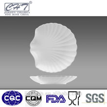 Environmental friendly ceramic shell shaped fine bone china plate